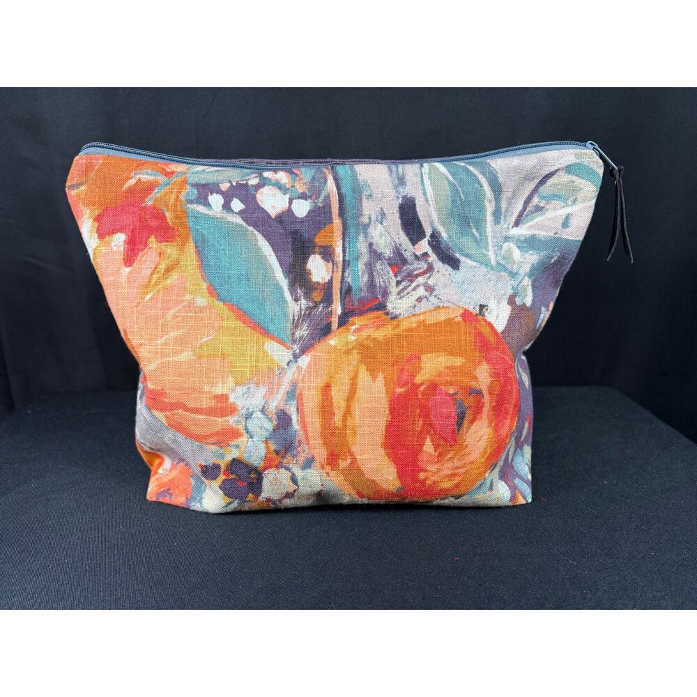 Lage Handmade Floral Bag Unique Satchel One of a Kind Pouch Purple Velour